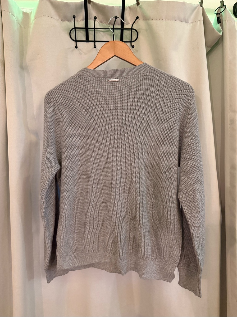 Michael Kors NWT Michael Kors Hi/Lo Lace-Up Long Sleeve Ribbed Knit Sweater - Picture 9 of 13